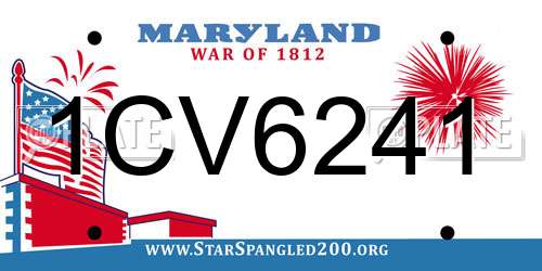 1CV6241 Maryland License Plate