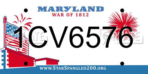 1CV6576 Maryland License Plate