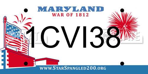1CVI38 Maryland License Plate