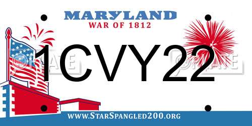1CVY22 Maryland License Plate