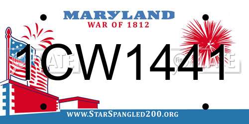 1CW1441 Maryland License Plate
