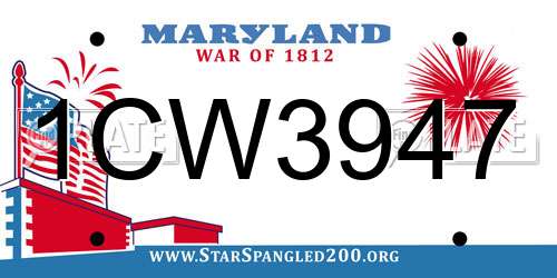 1CW3947 Maryland License Plate