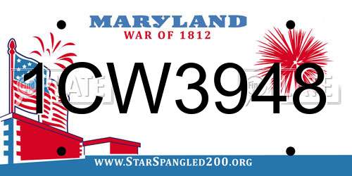 1CW3948 Maryland License Plate