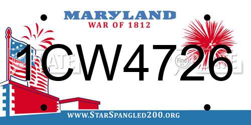 1CW4726 Maryland License Plate