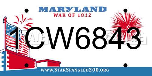 1CW6843 Maryland License Plate