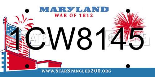 1CW8145 Maryland License Plate