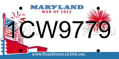 1CW9779 Maryland License Plate