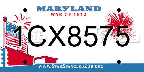 1CX8575 Maryland License Plate