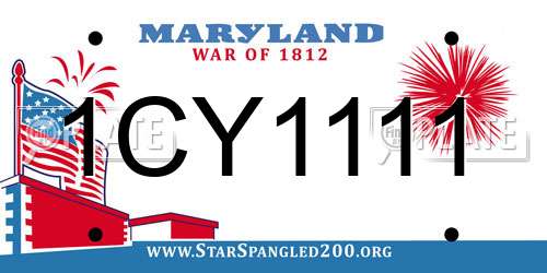 1CY1111 Maryland License Plate