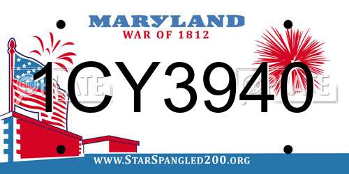 1CY3940 Maryland License Plate