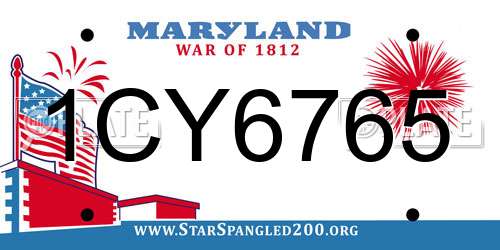 1CY6765 Maryland License Plate