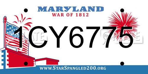 1CY6775 Maryland License Plate