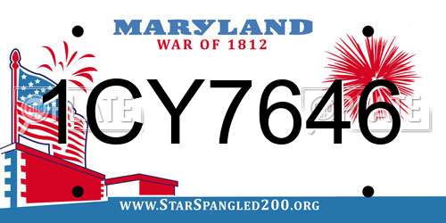 1CY7646 Maryland License Plate