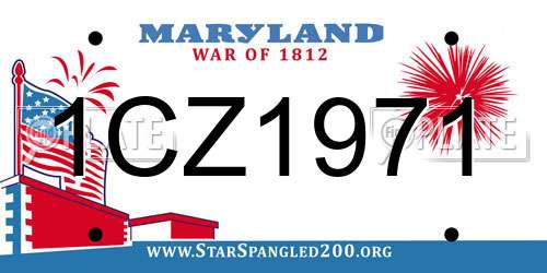 1CZ1971 Maryland License Plate
