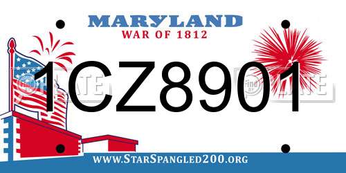 1CZ8901 Maryland License Plate