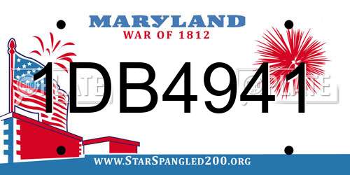 1DB4941 Maryland License Plate
