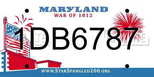 1DB6787 Maryland License Plate