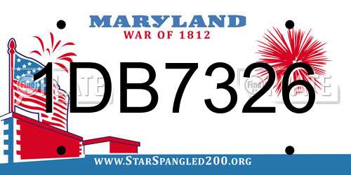 1DB7326 Maryland License Plate