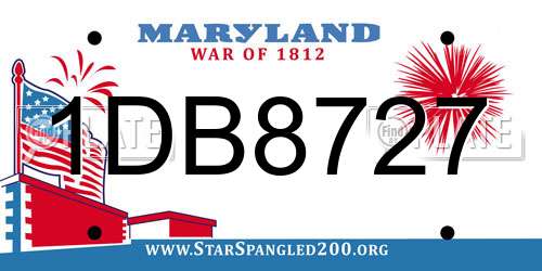 1DB8727 Maryland License Plate
