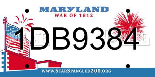1DB9384 Maryland License Plate