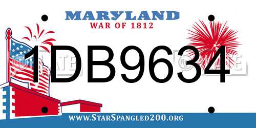 1DB9634 Maryland License Plate