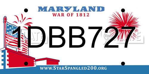 1DBB727 Maryland License Plate