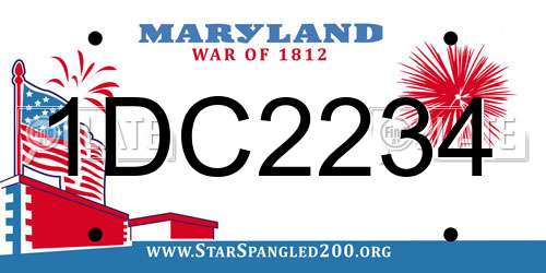 1DC2234 Maryland License Plate