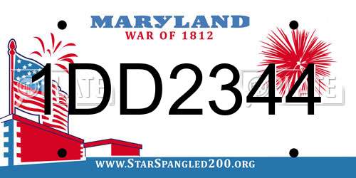 1DD2344 Maryland License Plate