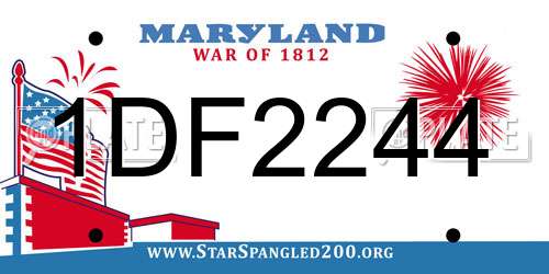 1DF2244 Maryland License Plate