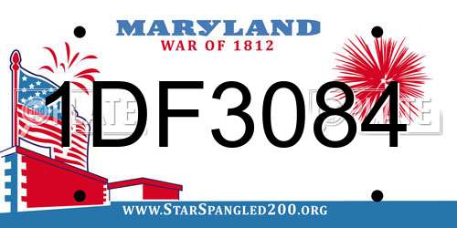 1DF3084 Maryland License Plate