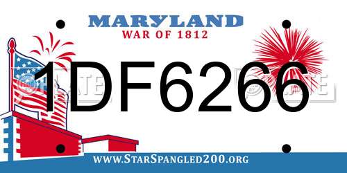 1DF6266 Maryland License Plate