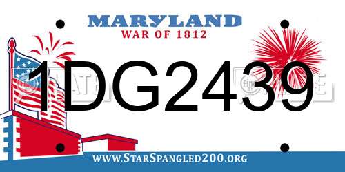 1DG2439 Maryland License Plate