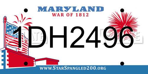 1DH2496 Maryland License Plate
