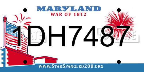 1DH7487 Maryland License Plate
