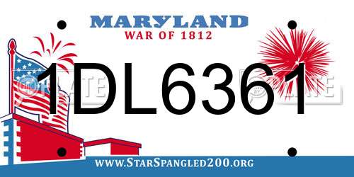 1DL6361 Maryland License Plate