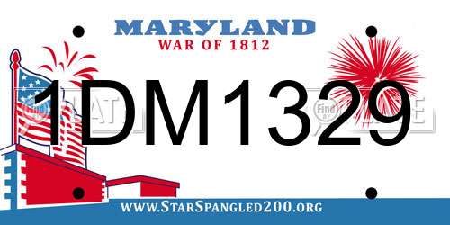 1DM1329 Maryland License Plate