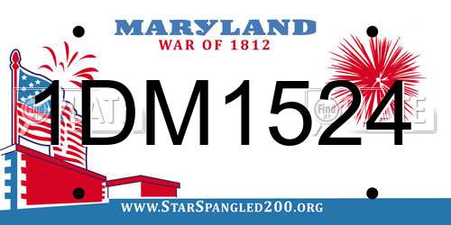 1DM1524 Maryland License Plate