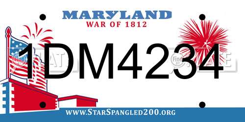 1DM4234 Maryland License Plate