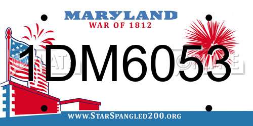 1DM6053 Maryland License Plate