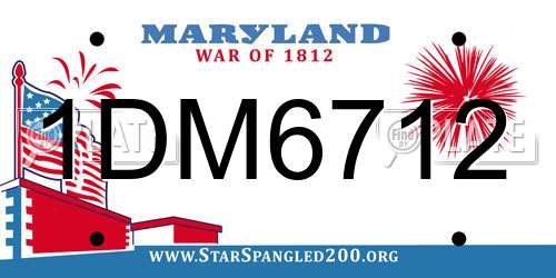 1DM6712 Maryland License Plate