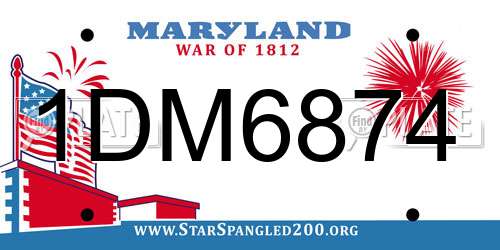 1DM6874 Maryland License Plate