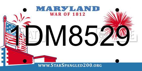 1DM8529 Maryland License Plate