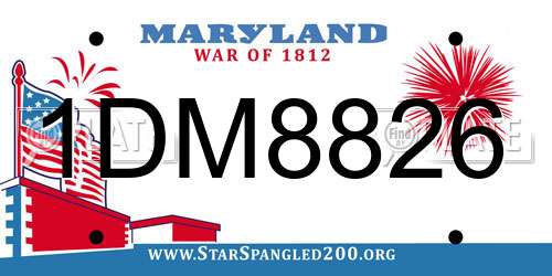 1DM8826 Maryland License Plate
