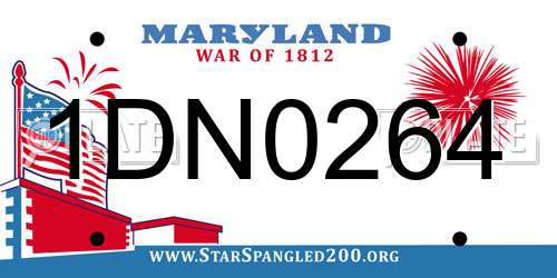 1DN0264 Maryland License Plate