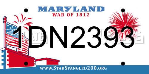 1DN2393 Maryland License Plate