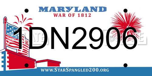 1DN2906 Maryland License Plate