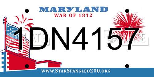 1DN4157 Maryland License Plate