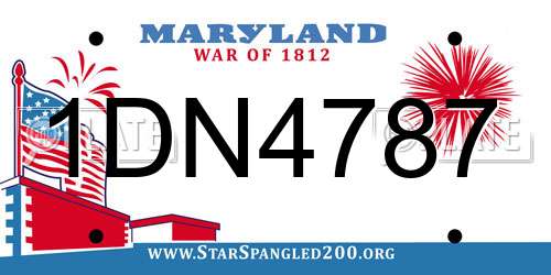 1DN4787 Maryland License Plate