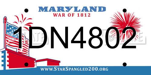 1DN4802 Maryland License Plate
