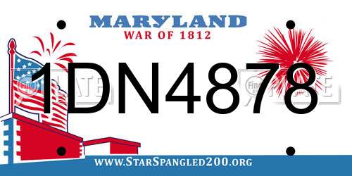 1DN4878 Maryland License Plate